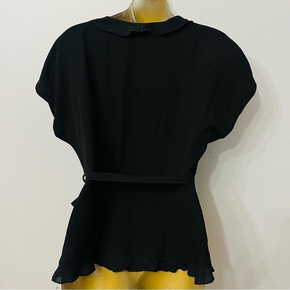 Zara Elegant Black Wrap Top - Picture 5 of 5